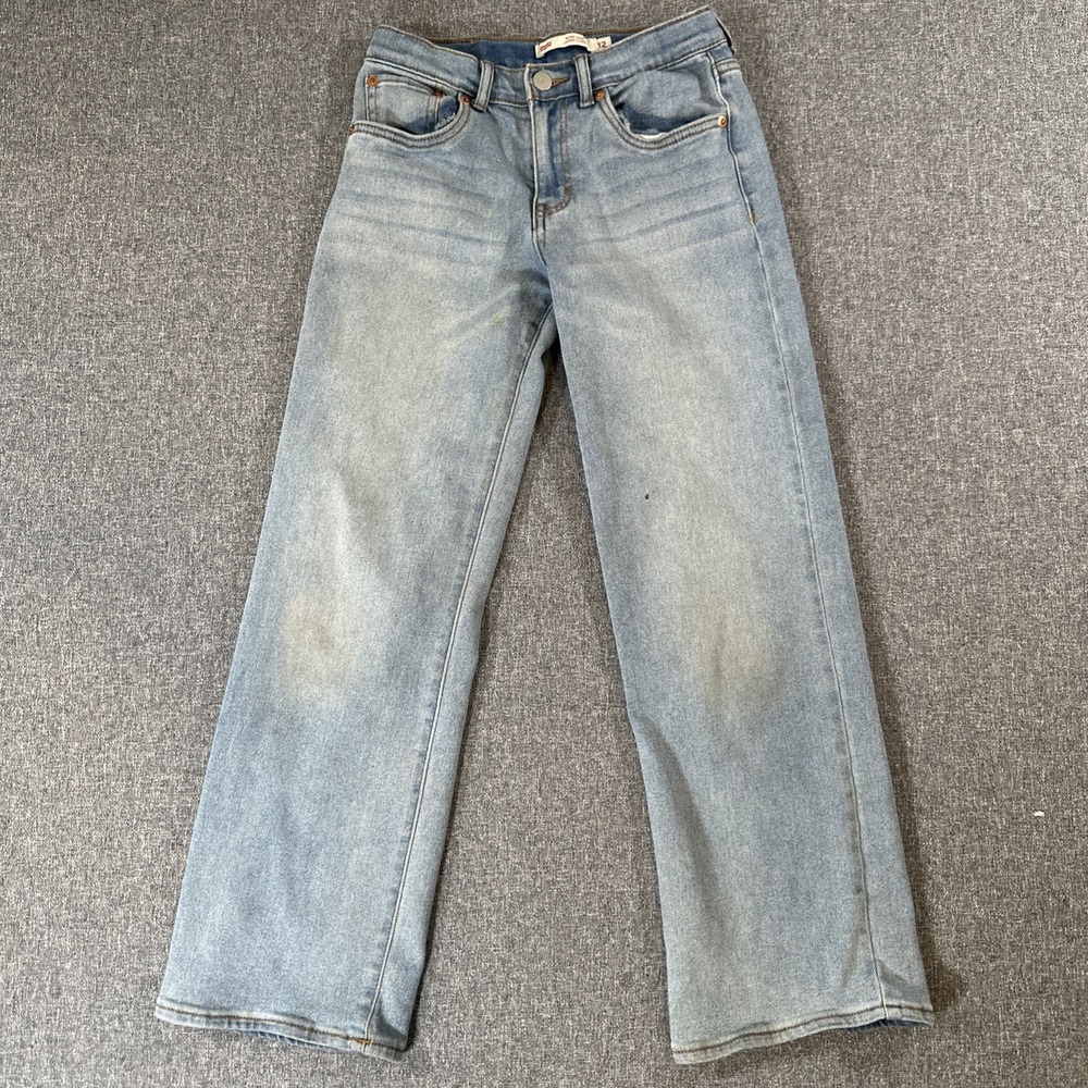 Levi's Wide Leg Jeans Womens Size 12 Light Wash Stretch Denim Pants Y2K